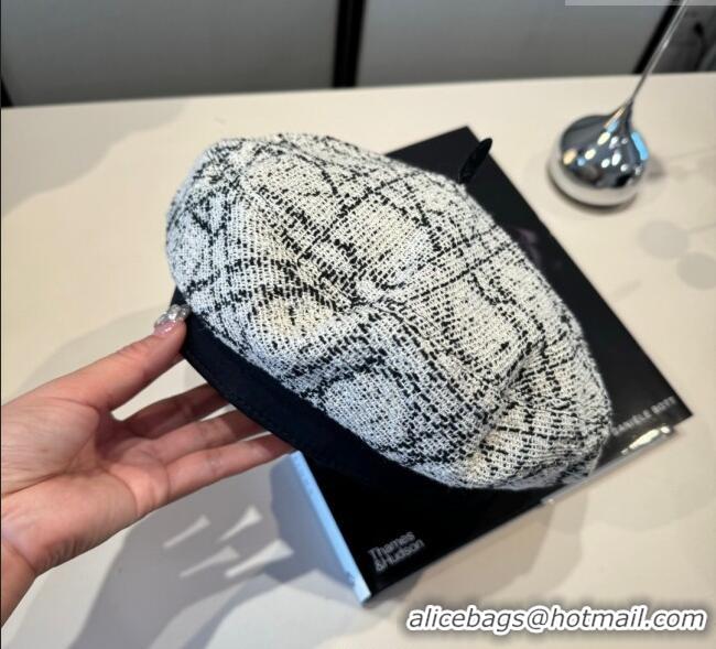 Buy Classic Dior Tweed Beret Hat DR090904 White 2025