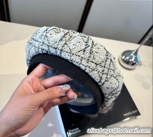 Buy Classic Dior Tweed Beret Hat DR090904 White 2025