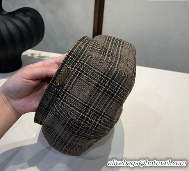 Market Sells Burberry Plaid Beret Hat 0909 Grey 2025