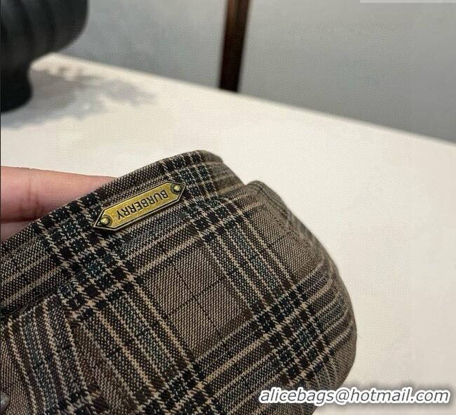 Market Sells Burberry Plaid Beret Hat 0909 Grey 2025