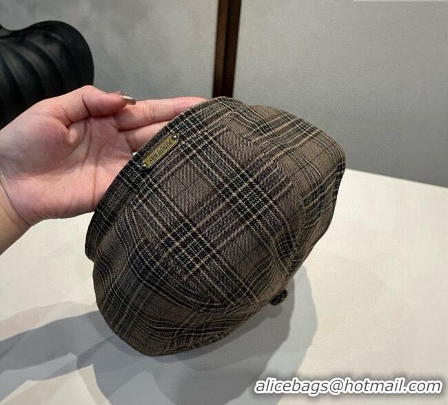 Market Sells Burberry Plaid Beret Hat 0909 Grey 2025