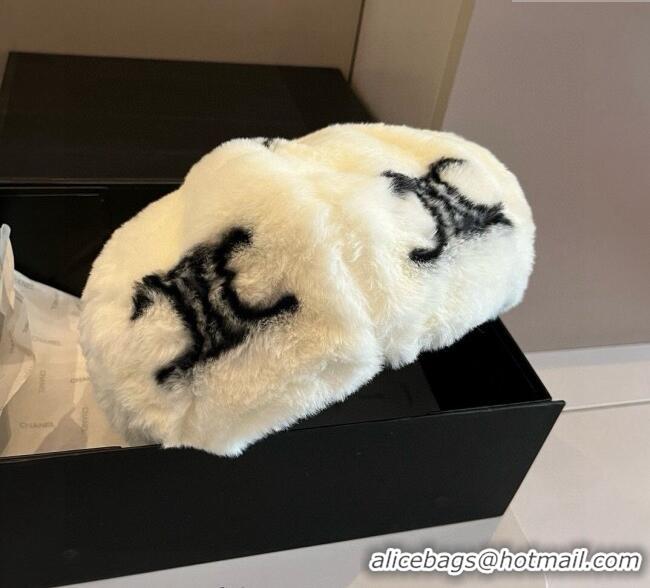 Luxury Classic Celine Rabbit Fur Beret Hat 0909 White 2025