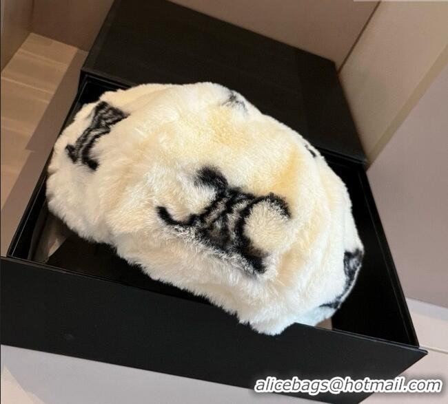 Luxury Classic Celine Rabbit Fur Beret Hat 0909 White 2025