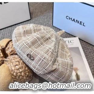 Cheapest Valentino Tweed Beret Hat VL090906 Beige 2025