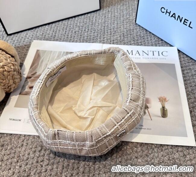 Cheapest Valentino Tweed Beret Hat VL090906 Beige 2025