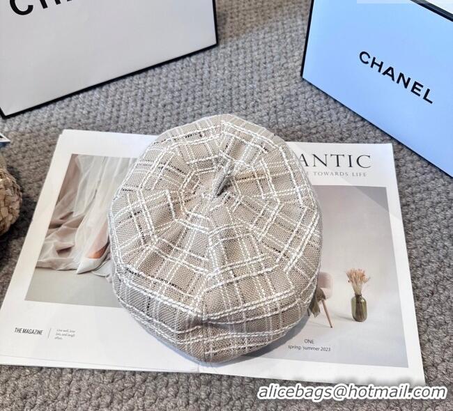 Cheapest Valentino Tweed Beret Hat VL090906 Beige 2025