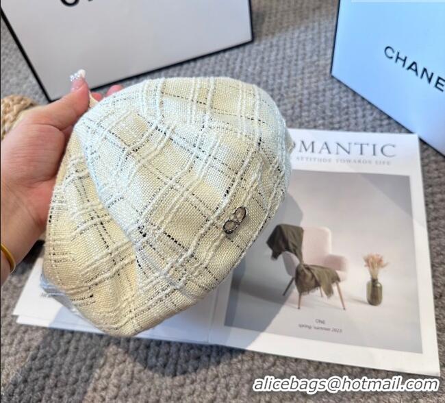 Luxury Classic Valentino Tweed Beret Hat VL090906 White 2025