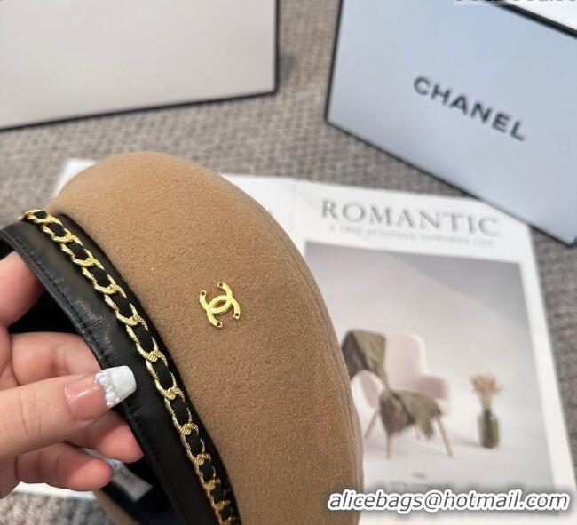 Newly Launched Chanel Beret Hat with Chain CH090905 Beige 2025