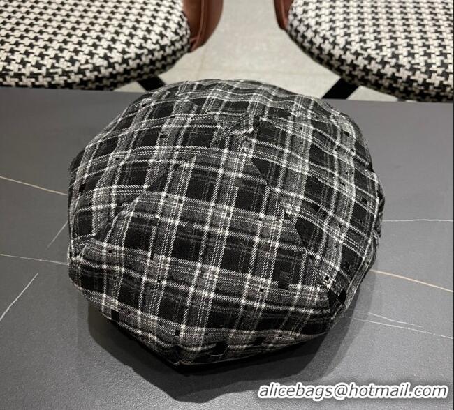 Spot Bulk Chanel Plaid Beret Hat CH090909 Grey 2025