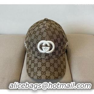 Best Quality Gucci GG Canvas Baseball Hat with Interlocking G GG090910 Beige 2025