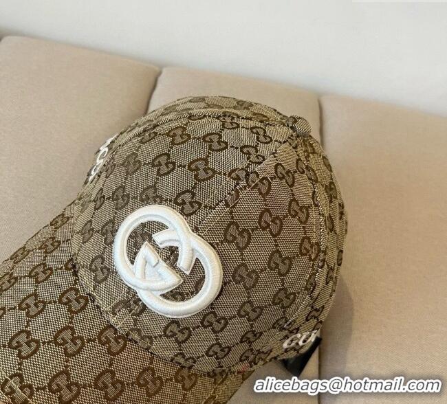 Best Quality Gucci GG Canvas Baseball Hat with Interlocking G GG090910 Beige 2025