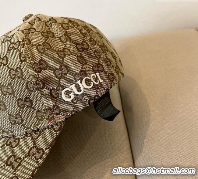 Best Quality Gucci GG Canvas Baseball Hat with Interlocking G GG090910 Beige 2025