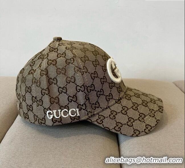Best Quality Gucci GG Canvas Baseball Hat with Interlocking G GG090910 Beige 2025