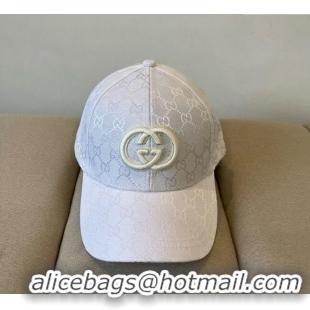 Spot Cheap Gucci GG Canvas Baseball Hat with Interlocking G GG090910 White 2025