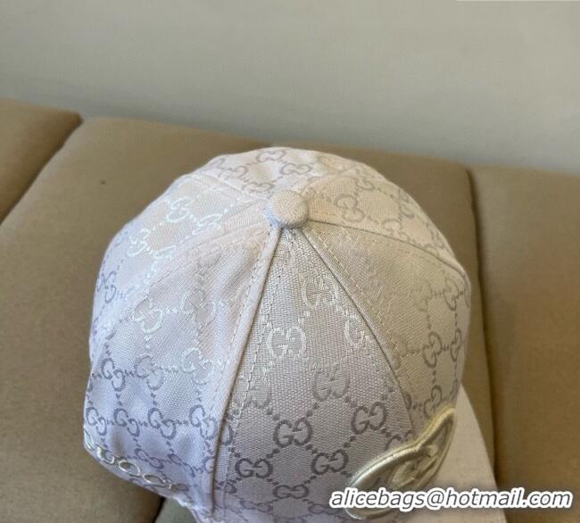 Spot Cheap Gucci GG Canvas Baseball Hat with Interlocking G GG090910 White 2025