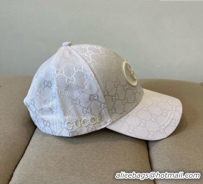 Spot Cheap Gucci GG Canvas Baseball Hat with Interlocking G GG090910 White 2025