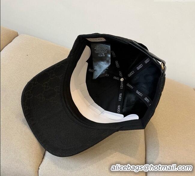 New Design Gucci GG Canvas Baseball Hat with Interlocking G GG090910 Black 2025