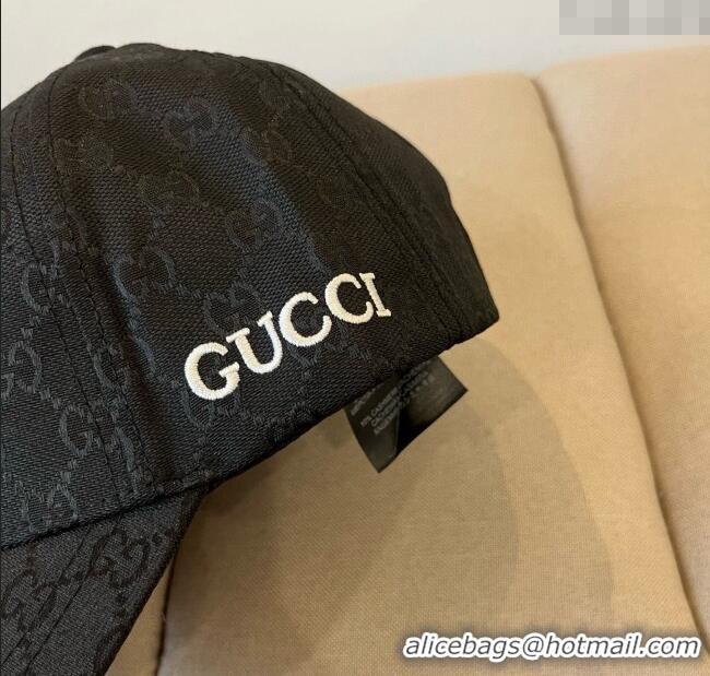 New Design Gucci GG Canvas Baseball Hat with Interlocking G GG090910 Black 2025