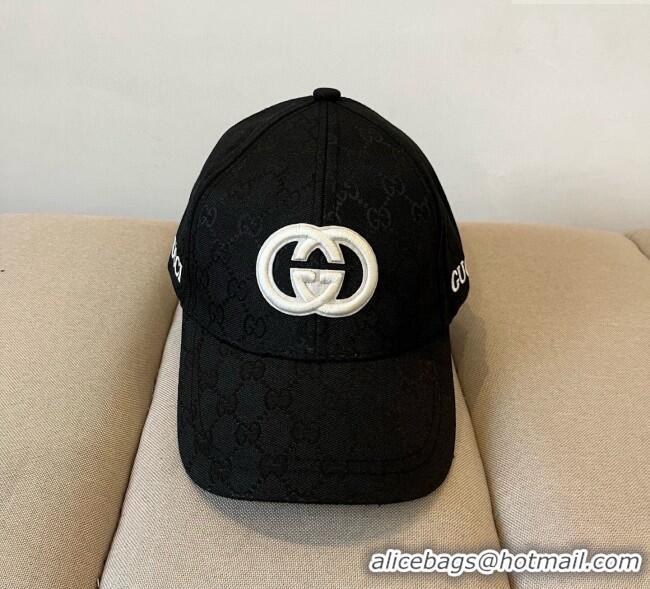 New Design Gucci GG Canvas Baseball Hat with Interlocking G GG090910 Black 2025