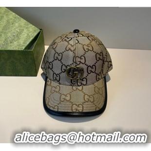 Best Quality Gucci Maxi GG Canvas Baseball Hat GG090911 Camel/Gold 2025