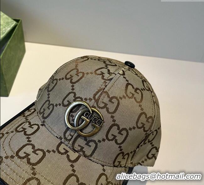 Best Quality Gucci Maxi GG Canvas Baseball Hat GG090911 Camel/Gold 2025