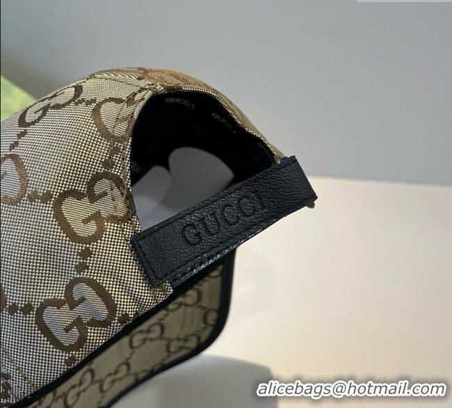 Best Quality Gucci Maxi GG Canvas Baseball Hat GG090911 Camel/Gold 2025