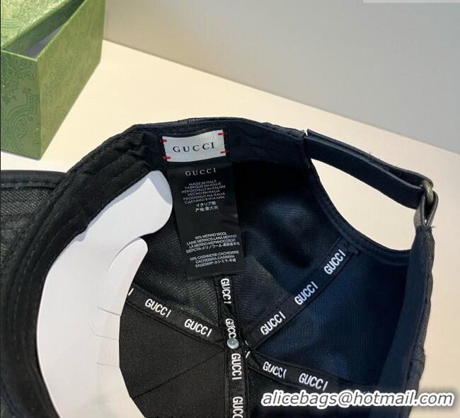 New Product Gucci GG Canvas Baseball Hat GG090911 Black/Gold 2025