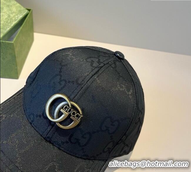 New Product Gucci GG Canvas Baseball Hat GG090911 Black/Gold 2025