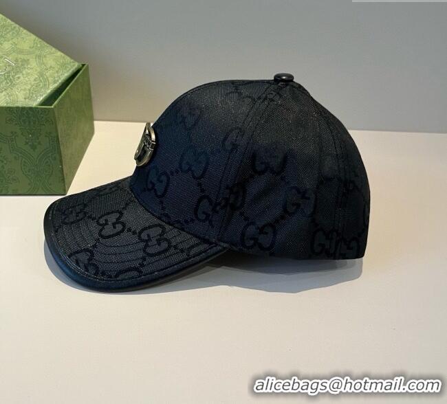 New Product Gucci GG Canvas Baseball Hat GG090911 Black/Gold 2025