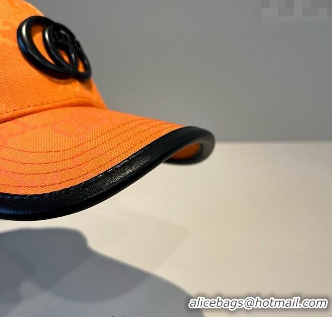 New Fashion Gucci GG Canvas Baseball Hat GG090911 Orange 2025