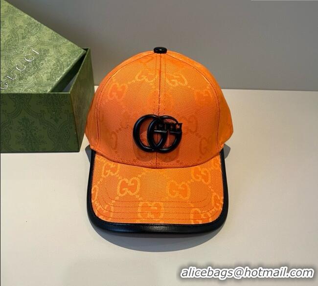 New Fashion Gucci GG Canvas Baseball Hat GG090911 Orange 2025