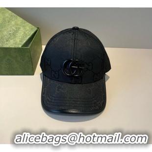 Best Quality Gucci GG Canvas Baseball Hat GG090911 Black 2025