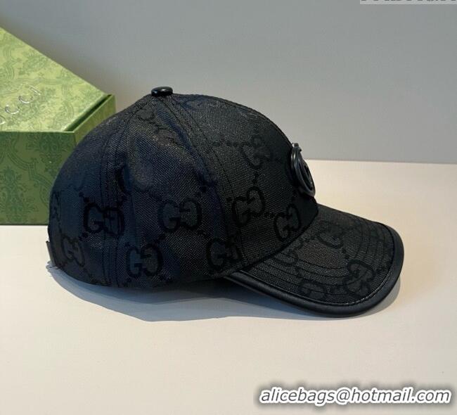 Best Quality Gucci GG Canvas Baseball Hat GG090911 Black 2025