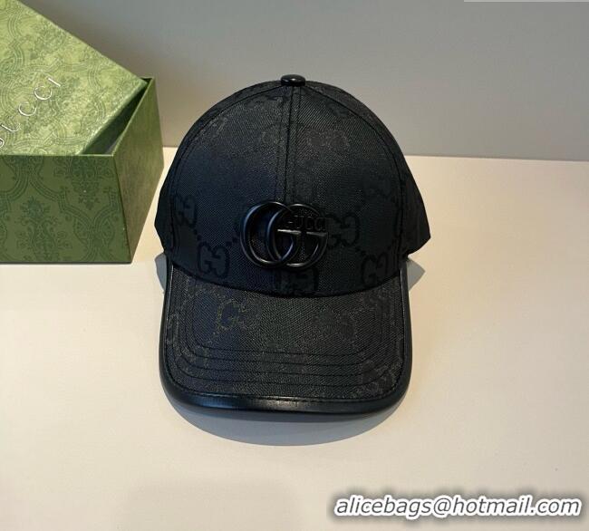 Best Quality Gucci GG Canvas Baseball Hat GG090911 Black 2025