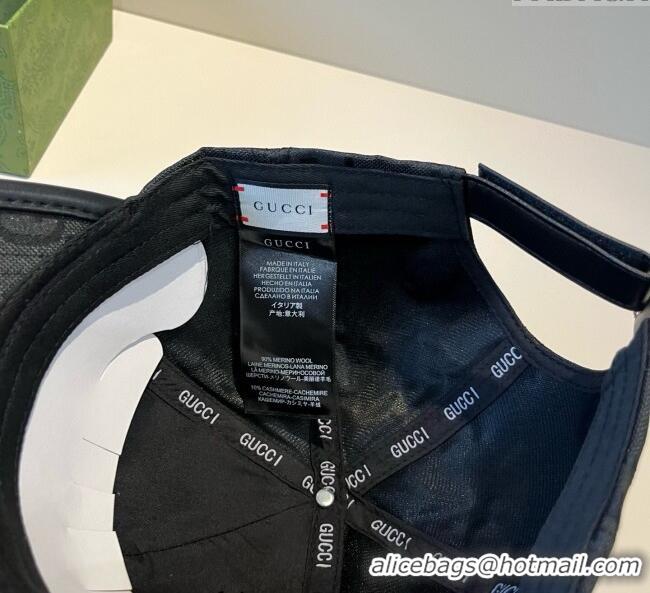 Best Quality Gucci GG Canvas Baseball Hat GG090911 Black 2025
