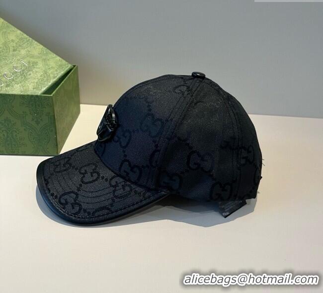 Best Quality Gucci GG Canvas Baseball Hat GG090911 Black 2025