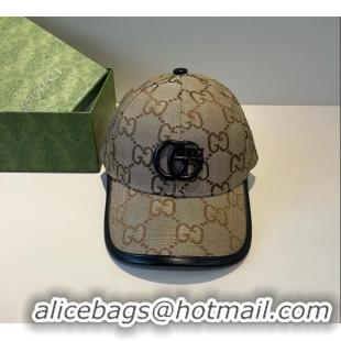 Top Design Gucci GG Canvas Baseball Hat GG090911 Camel Brown 2025