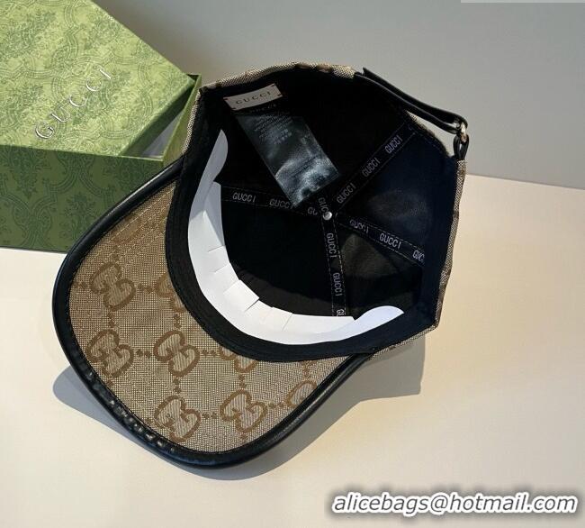 Top Design Gucci GG Canvas Baseball Hat GG090911 Camel Brown 2025