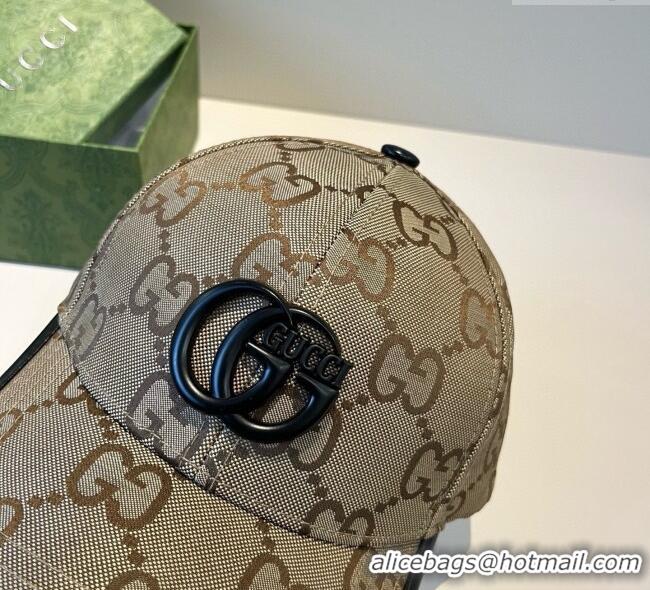 Top Design Gucci GG Canvas Baseball Hat GG090911 Camel Brown 2025