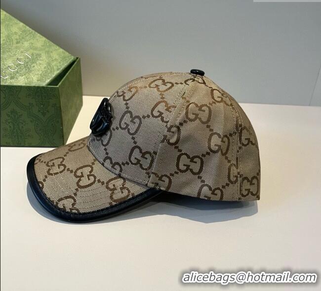 Top Design Gucci GG Canvas Baseball Hat GG090911 Camel Brown 2025
