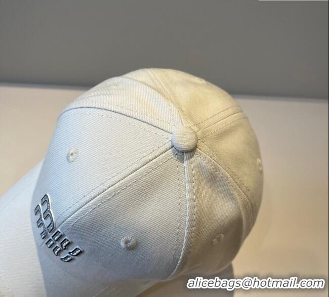 Most Popular Miu Miu Canvas Baseball Hat with Strass MM090912 White 2025