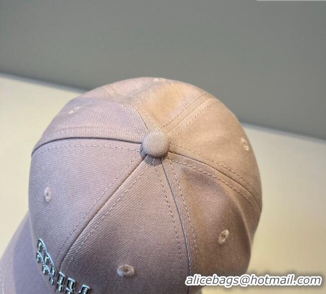 New Product Miu Miu Canvas Baseball Hat with Strass MM090912 Pink 2025