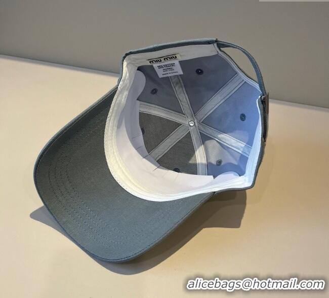 Buy Wholesale Miu Miu Canvas Baseball Hat with Strass MM090912 Grey 2025