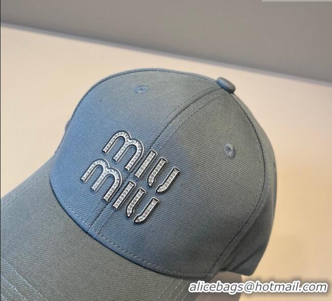 Buy Wholesale Miu Miu Canvas Baseball Hat with Strass MM090912 Grey 2025