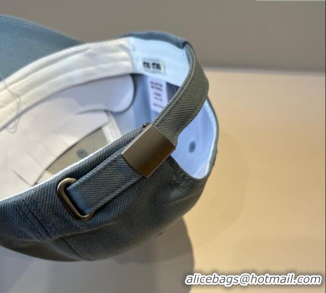 Buy Wholesale Miu Miu Canvas Baseball Hat with Strass MM090912 Grey 2025