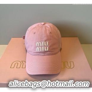 Market Sells Miu Miu Canvas Baseball Hat MM090913 Light Pink 2025