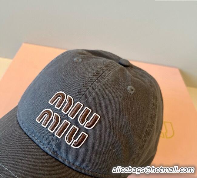 Promotional Miu Miu Canvas Baseball Hat MM090913 Dark Brown 2025