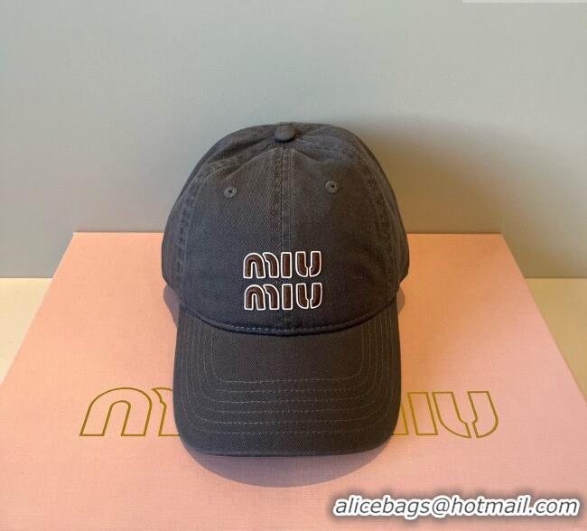 Promotional Miu Miu Canvas Baseball Hat MM090913 Dark Brown 2025