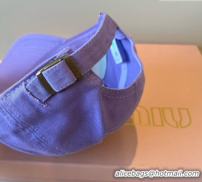 New Product Miu Miu Canvas Baseball Hat MM090913 Light Purple 2025
