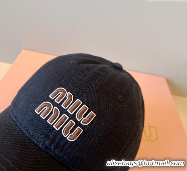 Inexpensive Miu Miu Canvas Baseball Hat MM090913 Black 2025